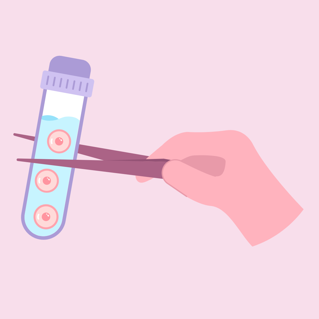 Graphic of egg cells in a tube