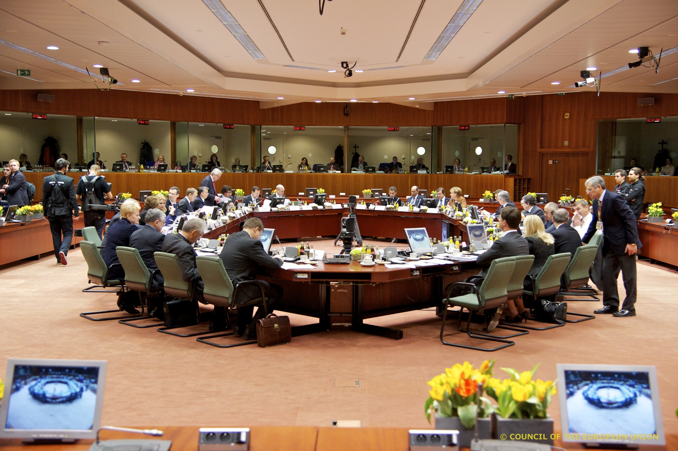 Image of a European Union meeting room 