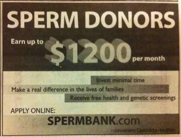 Ad for sperm donors