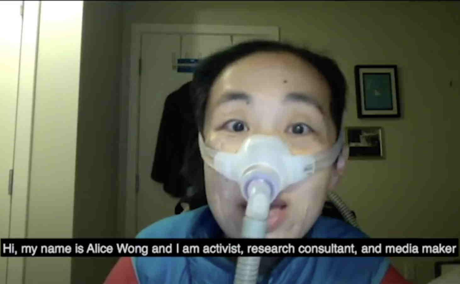 Alice Wong making a presentation