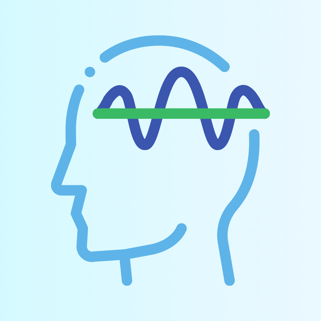 graphic of silhouette of person with brainwaves