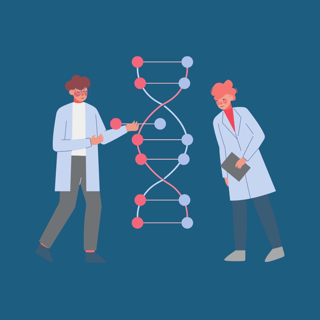 two gene scientists editing DNA